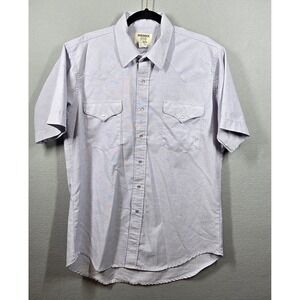 Ruddock Shirt Mens‎ 16.5 Purple Western Pearl Snap Short Sleeve Classic Fit